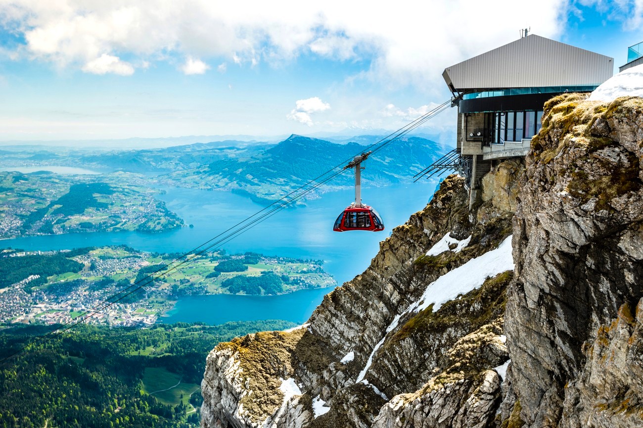 Mount Pilatus view over Lake Lucerne and the city Mount Pilatus view over Lake Lucerne and the city